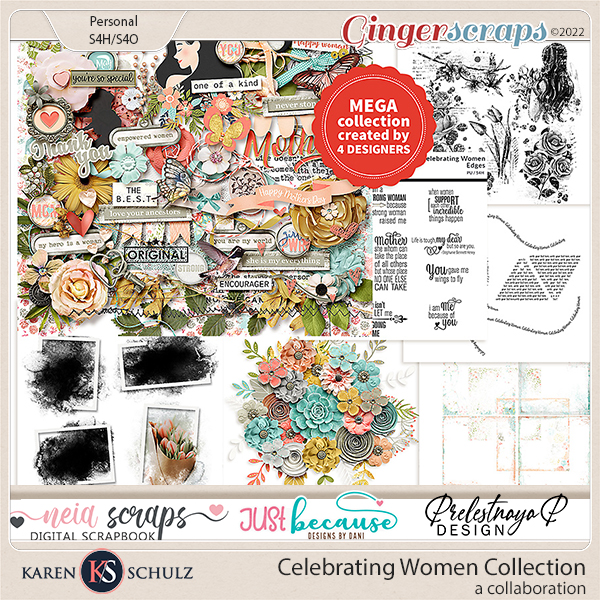 Celebrating Women Mega Collection by Karen Schulz, JB Studio, PreletsnayaP, Neia Scraps     