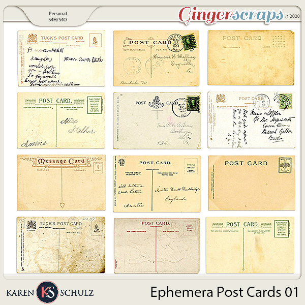 Ephemera Postcards 01 by Karen Schulz