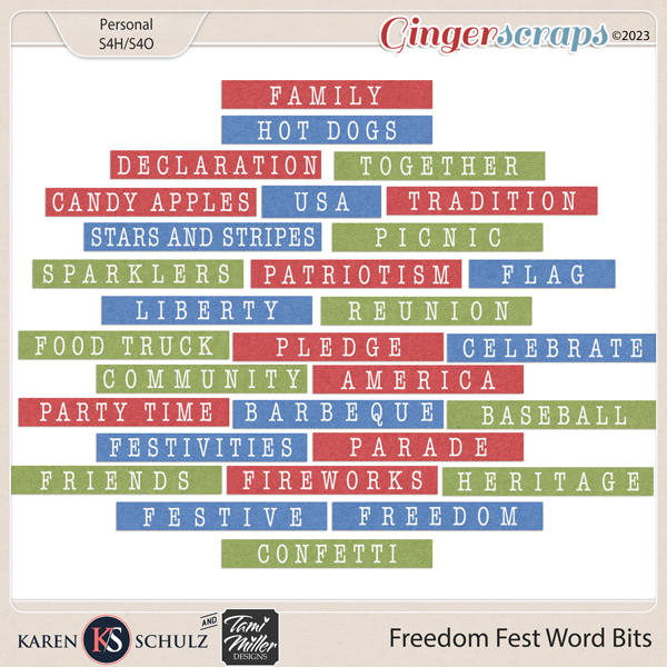 Freedom Fest Word Bits by Karen Schulz & Tami Miller