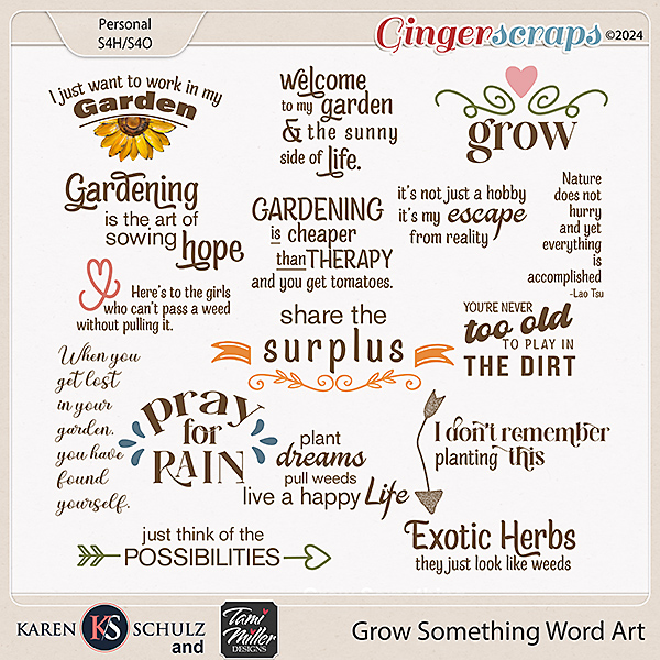 Grow Something Word Art by Karen Schulz & Tami Miller