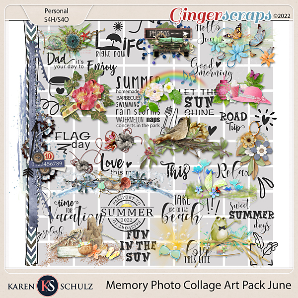 Memory Photo Collage Art Pack June by Karen Schulz   