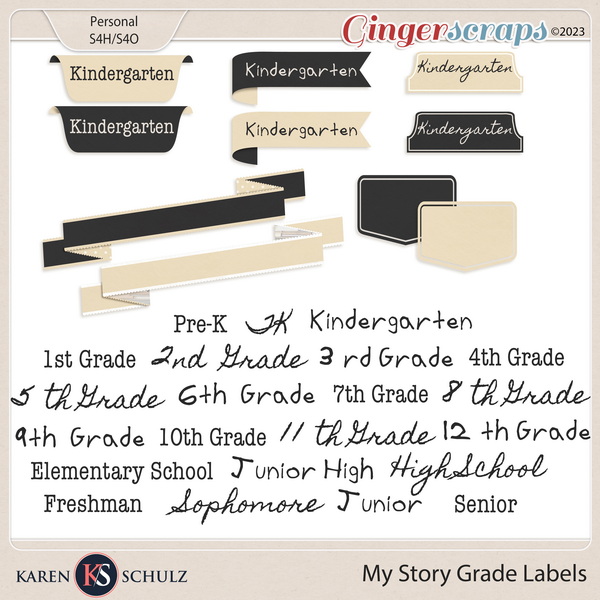 My Story Grade Labels by Karen Schulz