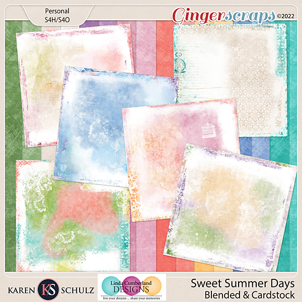 Sweet Summer Days Blended and Cardstock Papers by Karen Schulz and Linda Cumberland     