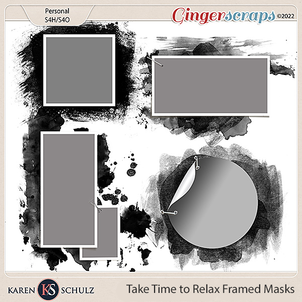 Take Time to Relax Framed Masks by Karen Schulz