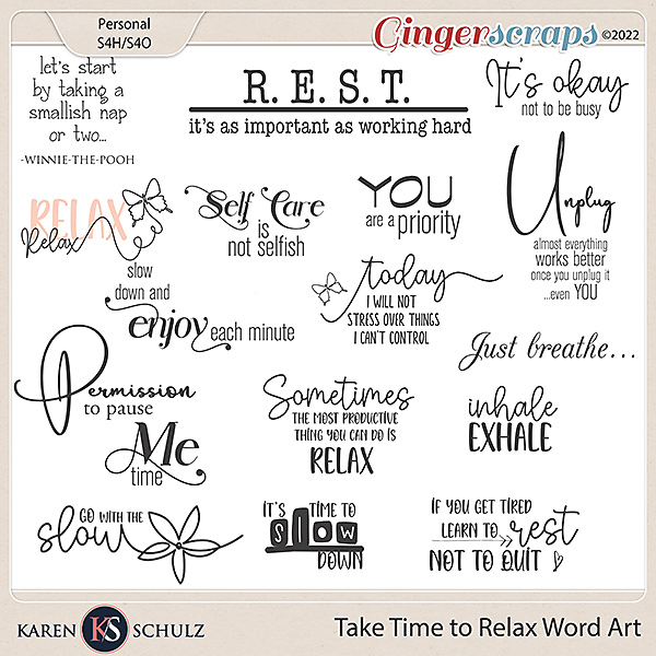 Take Time to Relax Word Art by Karen Schulz