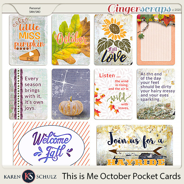 This is Me October Pocket Cards by Karen Schulz