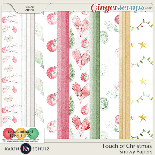 Touch of Christmas Snowy Papers by Karen Schulz and Linda Cumberland  