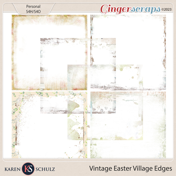 Vintage Easter Village Edges by Karen Schulz