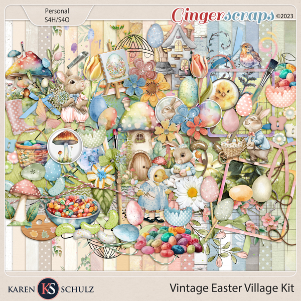 Vintage Easter Village Kit by Karen Schulz