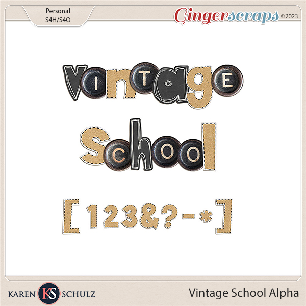 Vintage School Alpha by Karen Schulz 