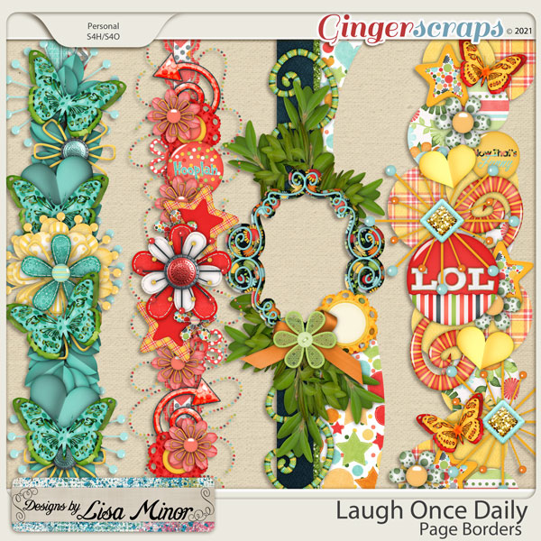 Laugh Once Daily Page Borders from Designs by Lisa Minor