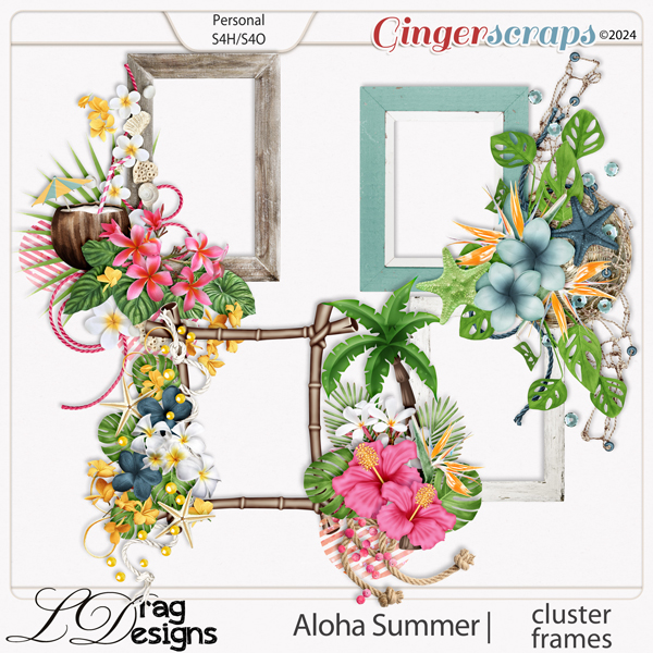 Aloha Summer: Cluster Frames by LDragDesigns