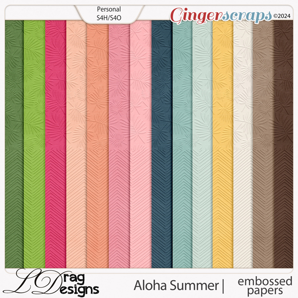 Aloha Summer: Embossed Papers by LDragDesigns