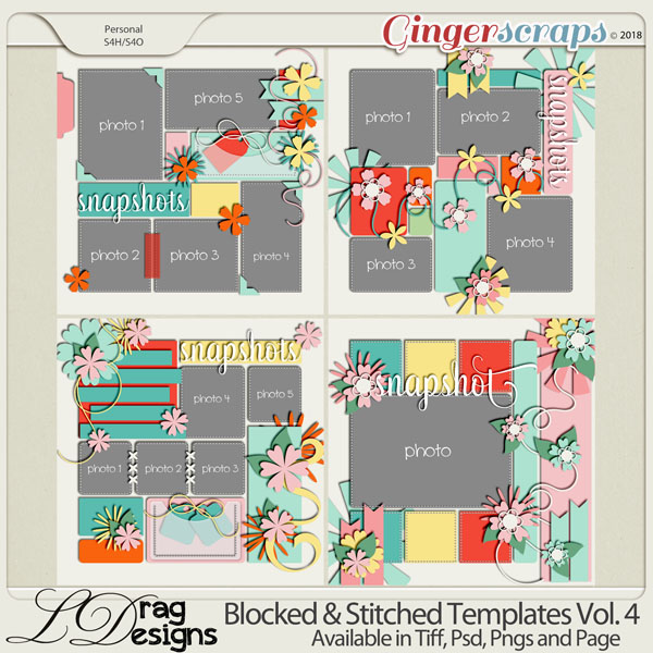 Blocked & Stitched Templates Vol.4 by LDragDesigns