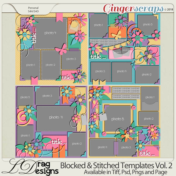 Blocked & Stitched Templates Vol.2 by LDragDesigns