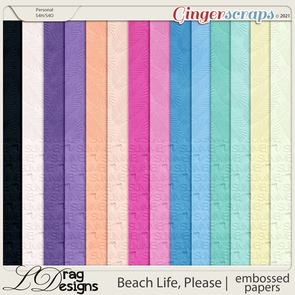 Beach Life, Please: Embossed Papers by LDragDesigns