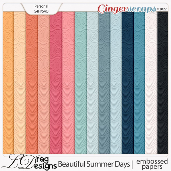 Beautiful Summer Days: Embossed Papers by LDragDesigns