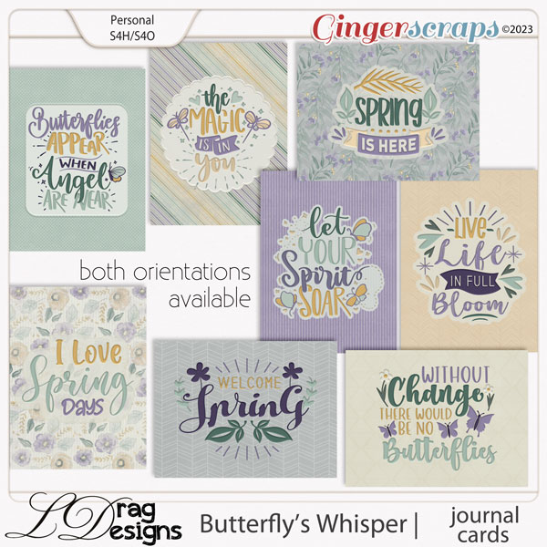 Butterfly's Whisper: Journal Cards by LDragDesigns