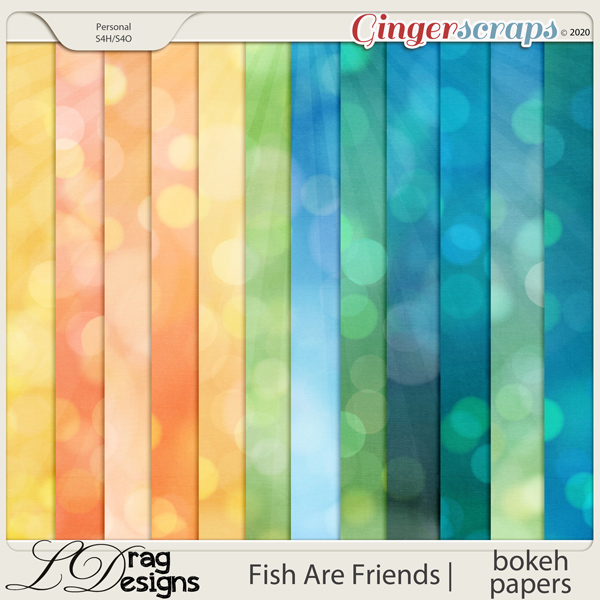 Fish Are Friends: Bokeh Papers by LDragDesigns