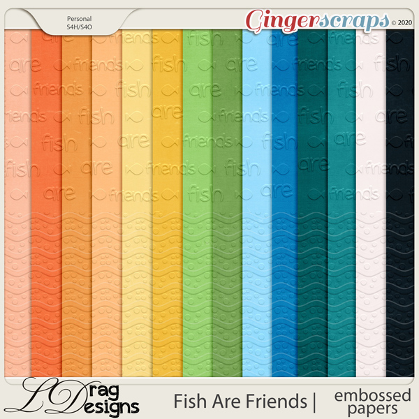 Fish Are Friends: Embossed Papers by LDragDesigns
