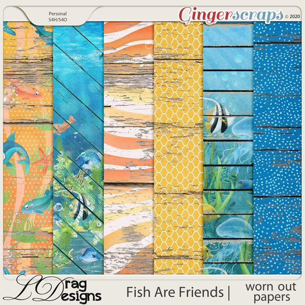 Fish Are Friends: Worn Out Papers by LDragDesigns