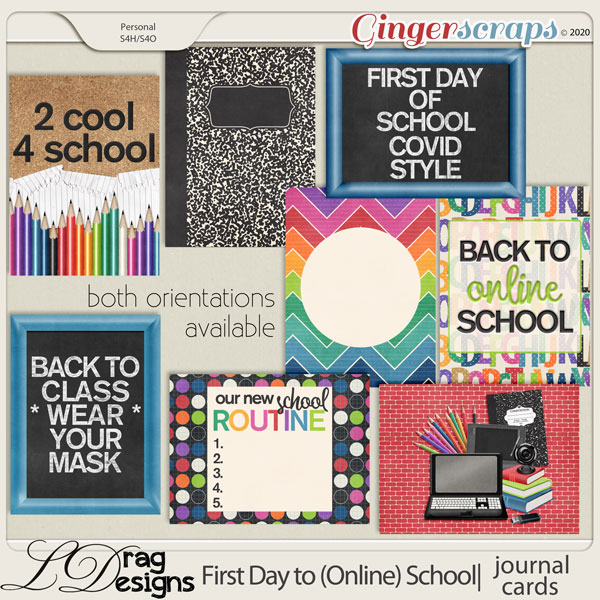 First Day To (Online) School: Journal Cards by LDragDesigns