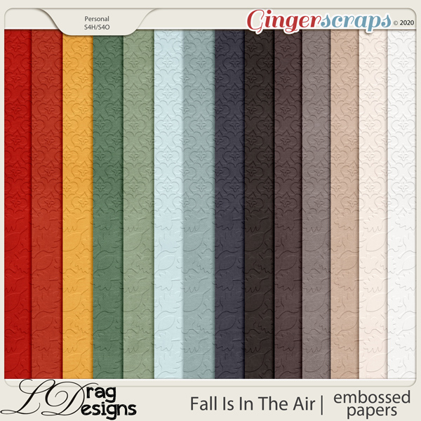 Fall Is In The Air: Embossed Papers by LDragDesigns