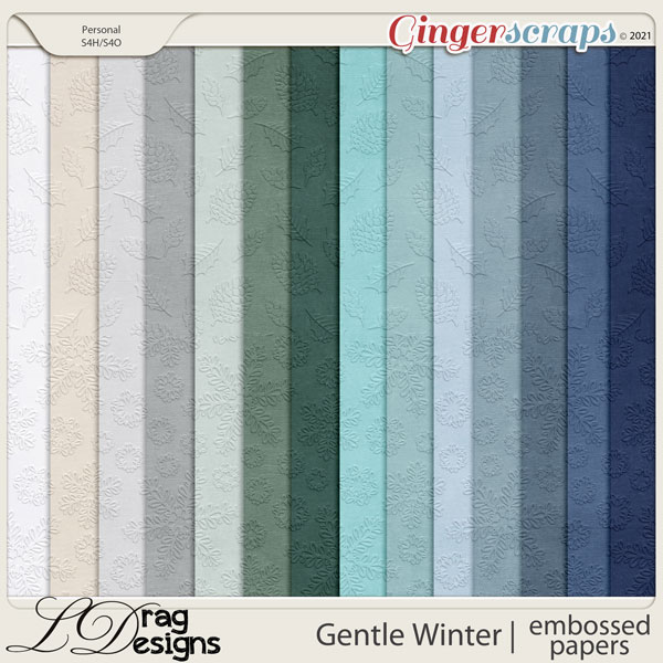 Gentle Winter: Embossed Papers by LDragDesigns