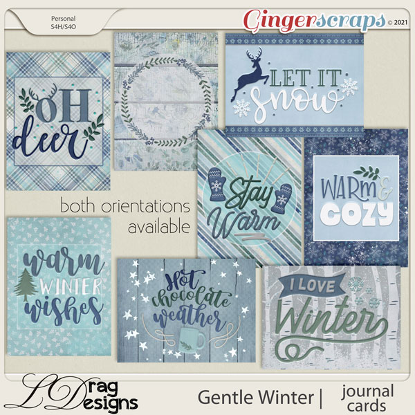 Gentle Winter: Journal Cards by LDragDesigns