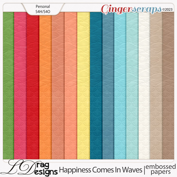 Happiness Comes In Waves: Embossed Papers by LDragDesigns