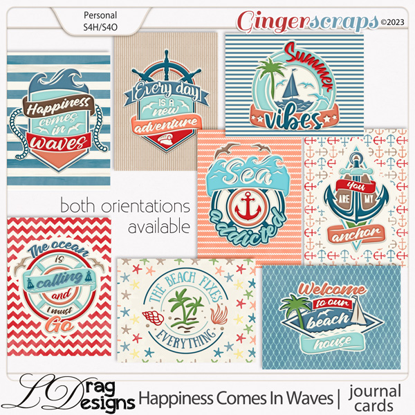 Happiness Comes In Waves: Journal Cards by LDragDesigns