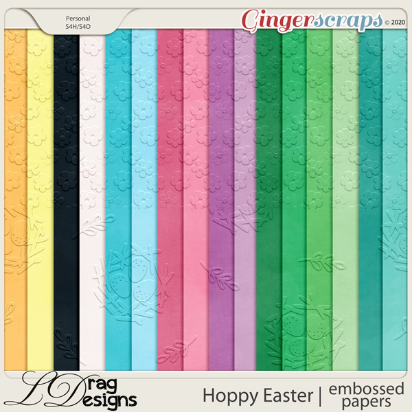 Hoppy Easter: Embossed Papers by LDragDesigns