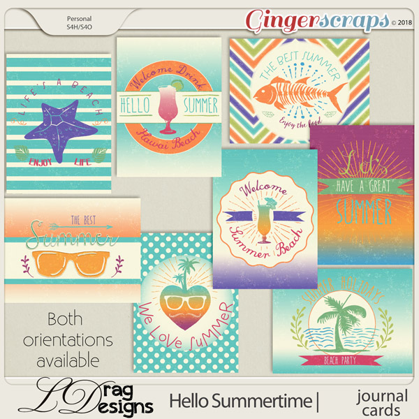 Hello Summertime: Journal Cards by LDragDesigns
