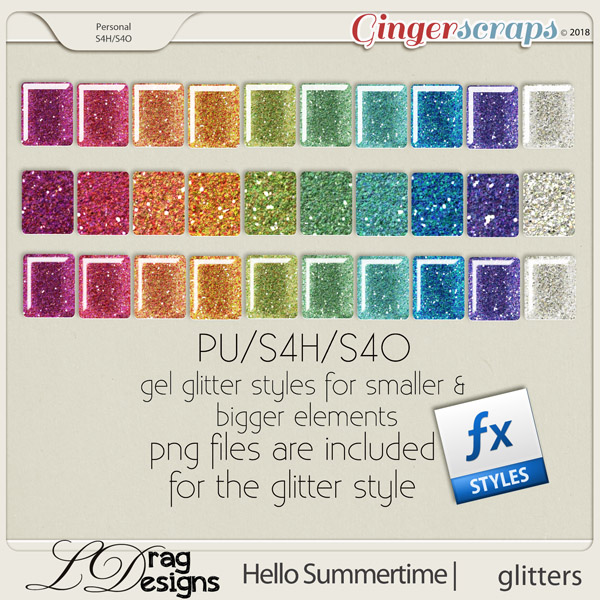 Hello Summertime: Glitter Styles by LDragDesigns