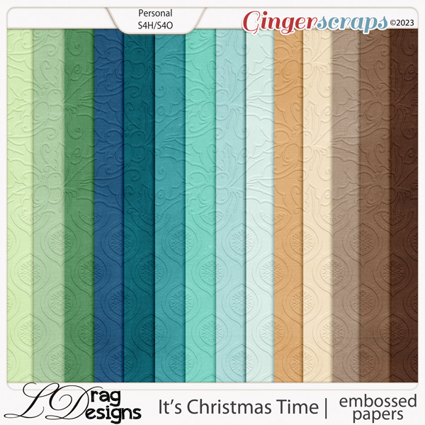 It's Christmas Time: Embossed Papers by LDragDesigns