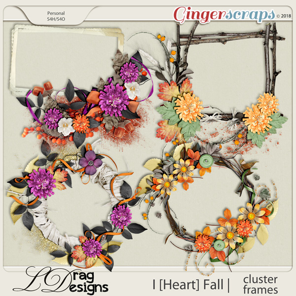 I [Heart] Fall: Cluster Frames by LDragDesigns