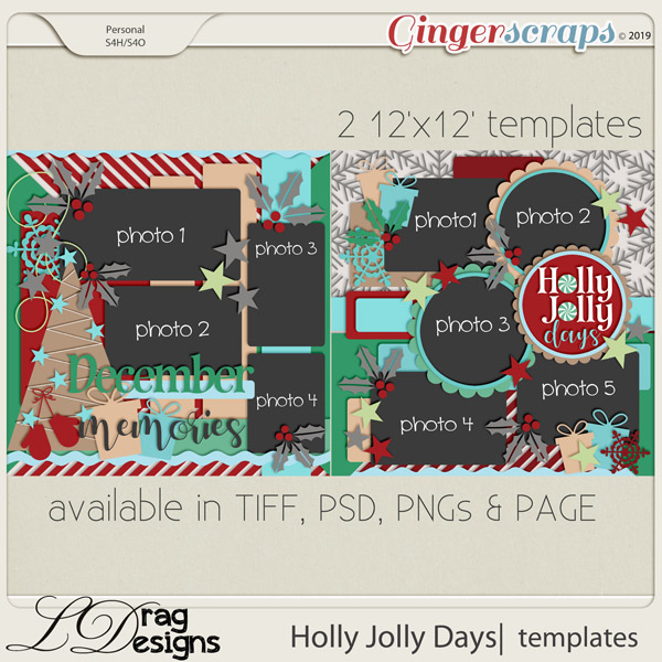 Holly Jolly Days: Templates by LDragDesigns