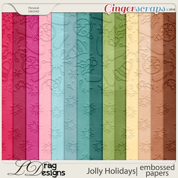 Jolly Holidays: Embossed Papers by LDragDesigns