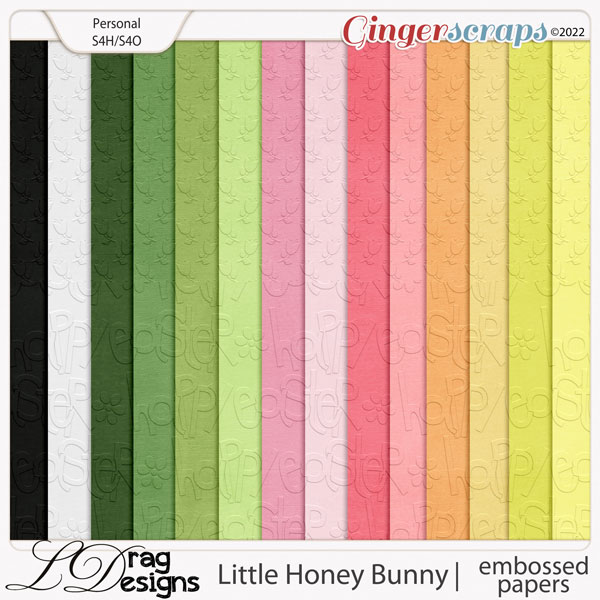 Little Honey Bunny: Embossed Papers by LDragDesigns