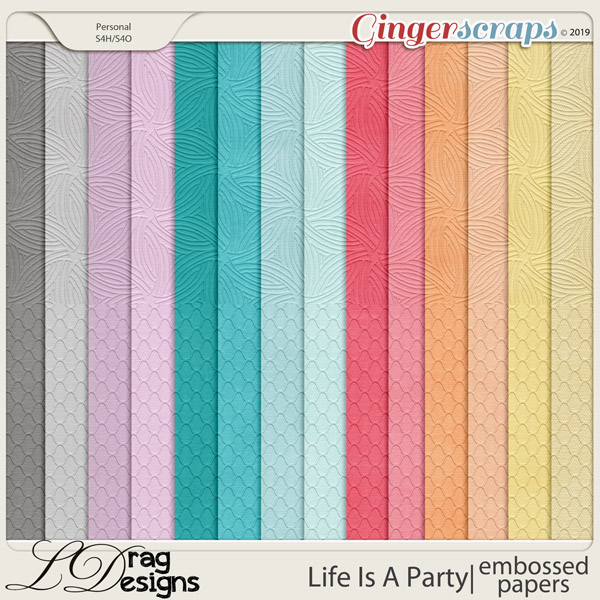 Life Is A Party: Embossed Papers by LDragDesigns