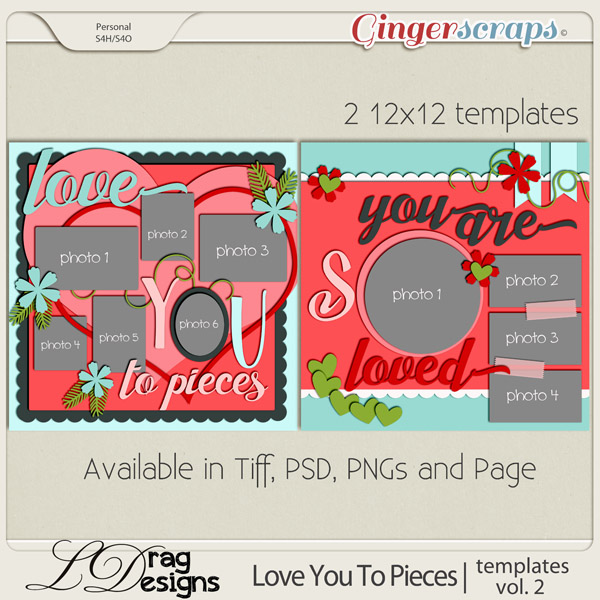 Love You To Pieces: Templates Vol. 2 by LDragDesigns