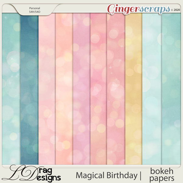 Magical Birthday: Bokeh Papers by LDragDesigns