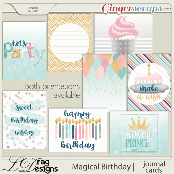 Magical Birthday: Journal Cards by LDragDesigns