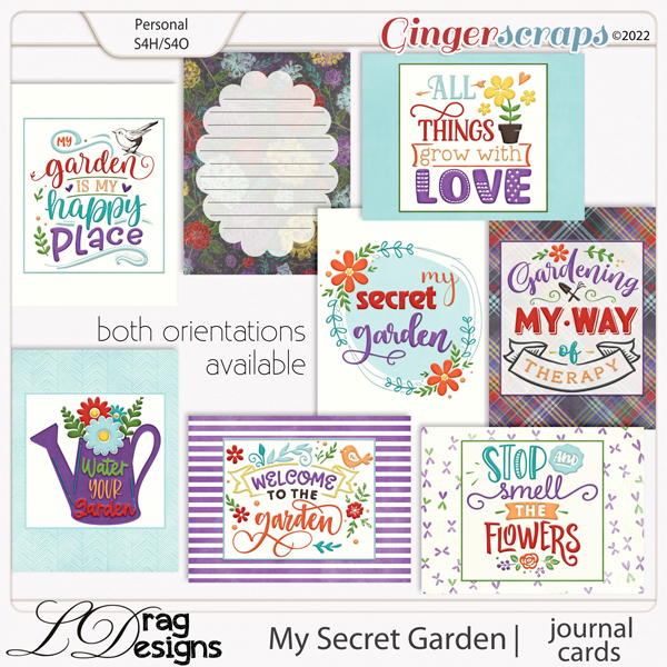 My Secret Garden: Journal Cards by LDragDesigns