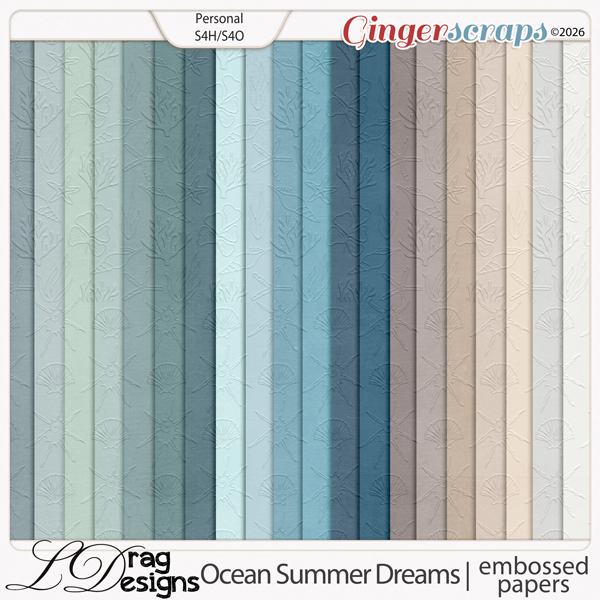 Ocean Summer Dreams: Embossed Papers by LDragDesigns