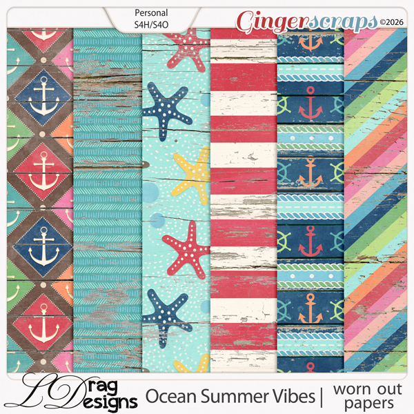 Ocean Summer Vibes : Worn Out Papers by LDragDesigns
