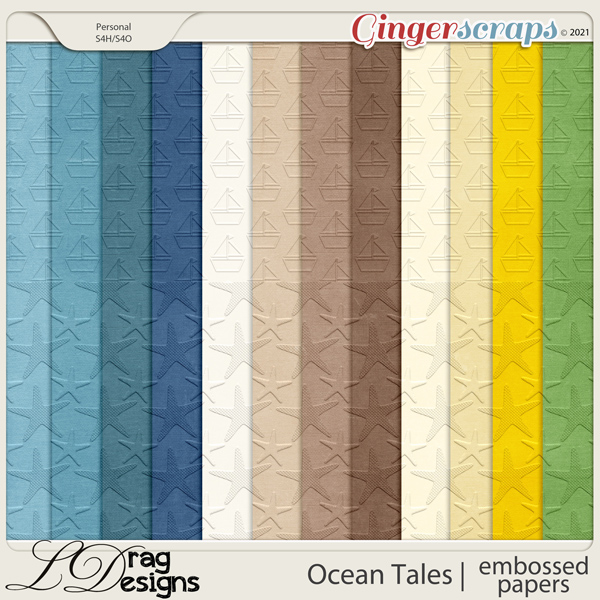 Ocean Tales: Embossed Papers by LDragDesigns