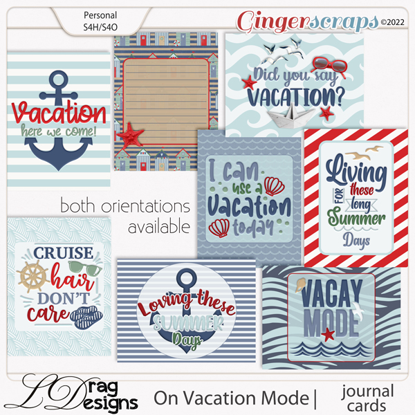 On Vacation Mode: Journal Cards by LDragDesigns