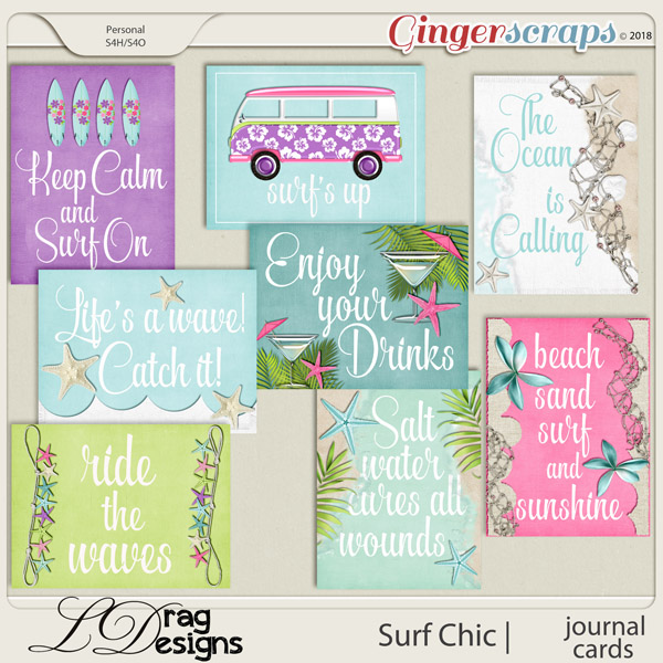 Surf Chic: Journal Cards by LDragDesigns