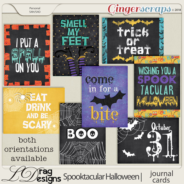 Spooktacular Halloween: Journal Cards by LDragDesigns